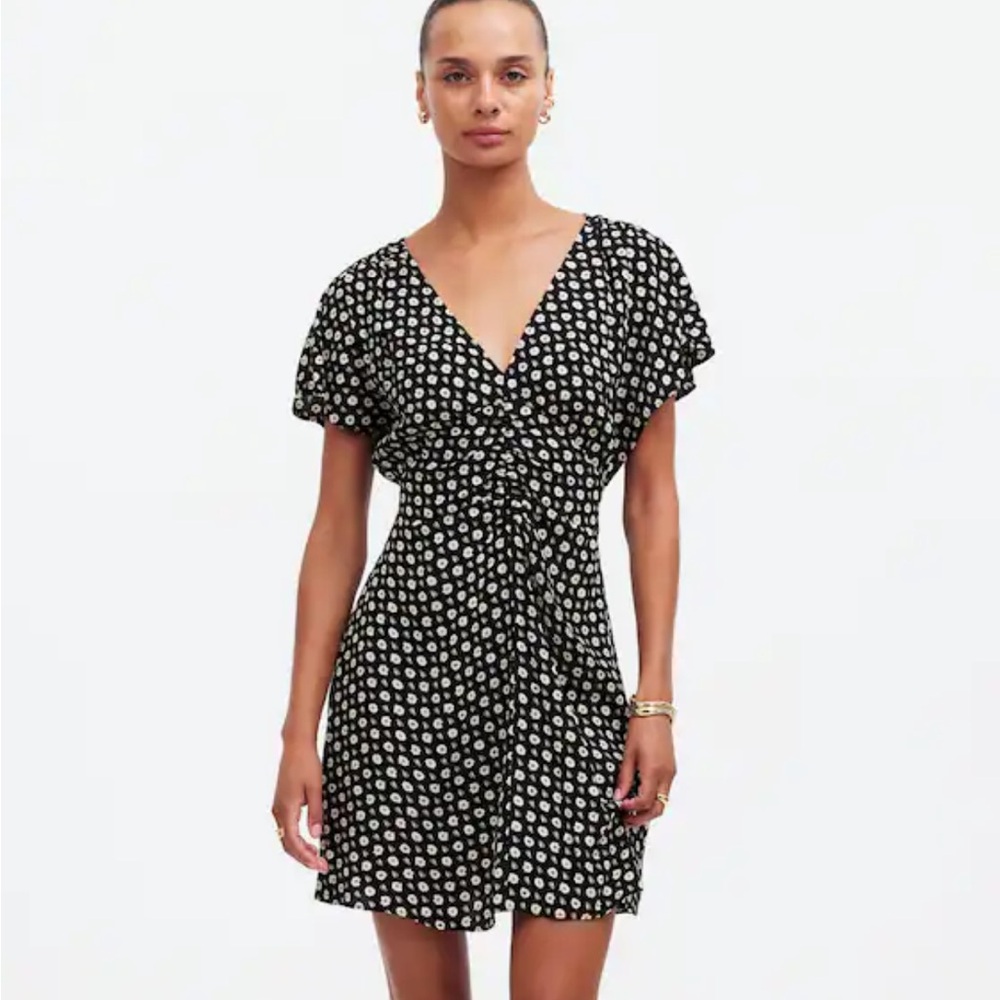 Madewell Floral Black and White Dress